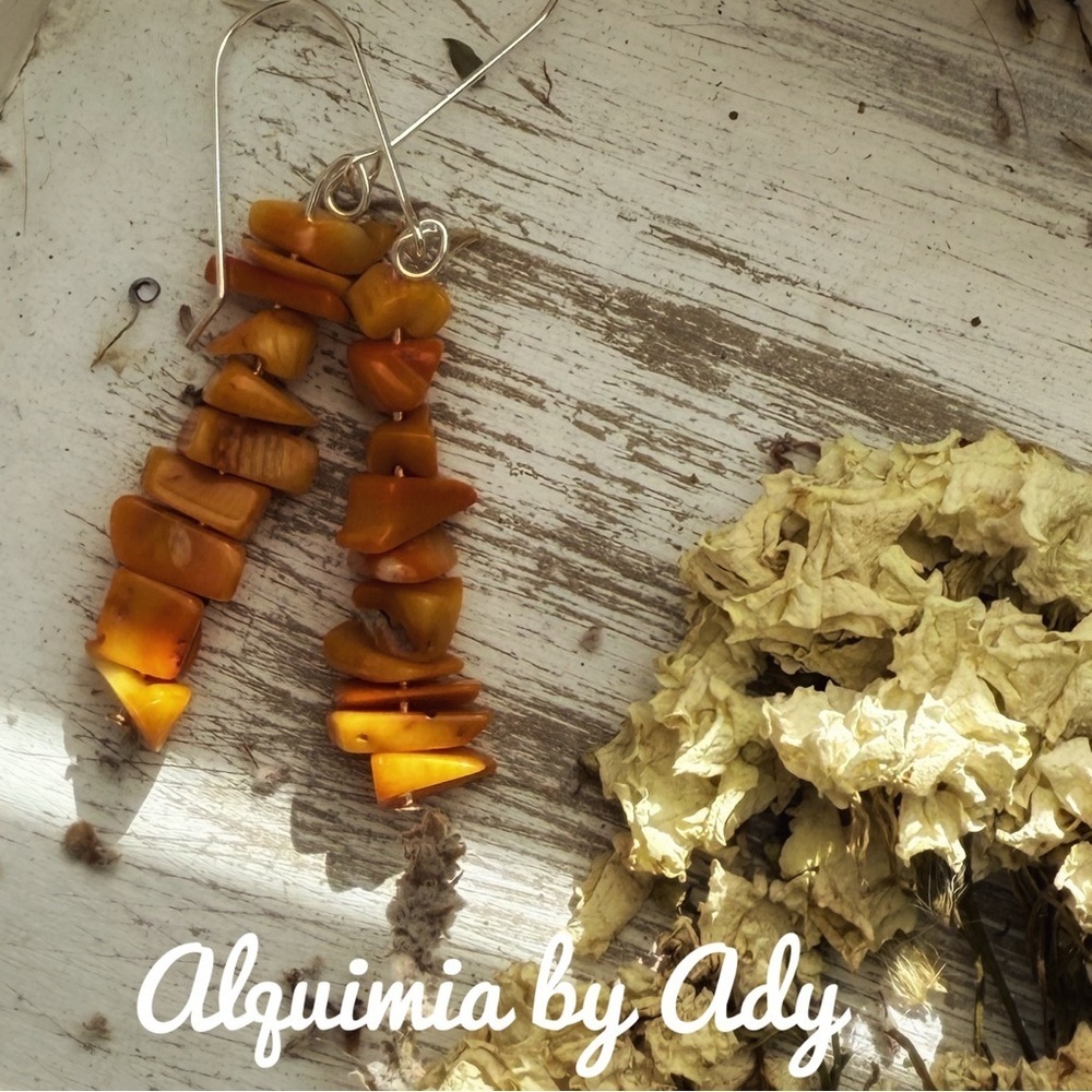 Alquimia Orange Artisanal Earrings Nature-Inspired Design